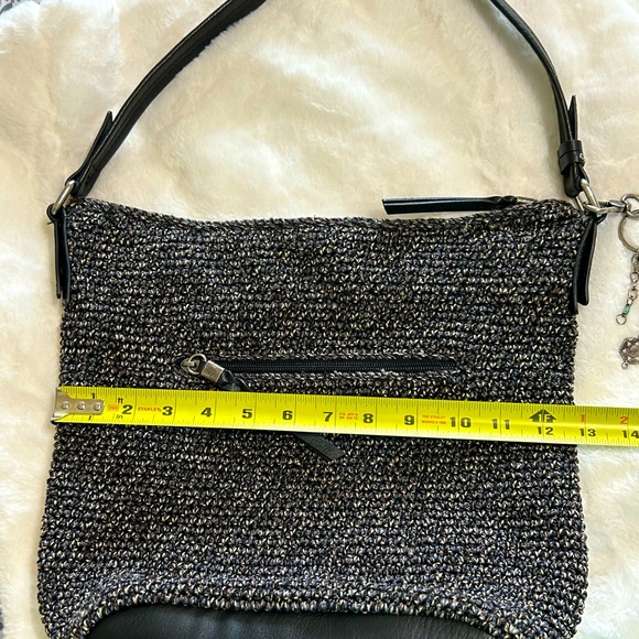 The Sak Black Knit Crochet Shoulder Bag With Charms Resort Purse - Picture 9 of 10